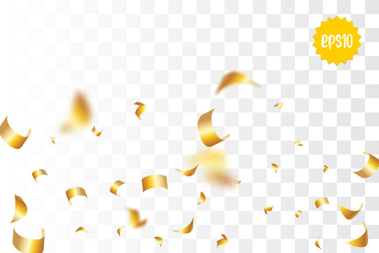 Golden holiday confetti random falling