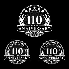 110 Years Anniversary Set. 110th Celebration Logo Collection. Vector and illustration. 
