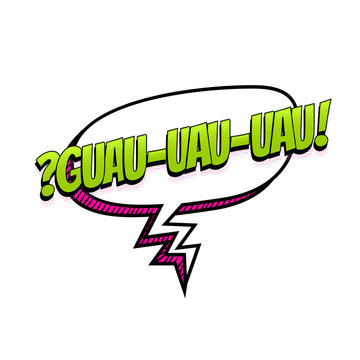 Spanish language comic text sound pop art