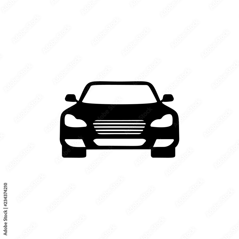 Poster front view auto, car icon. element of transport front view icon for mobile concept and web apps. gly