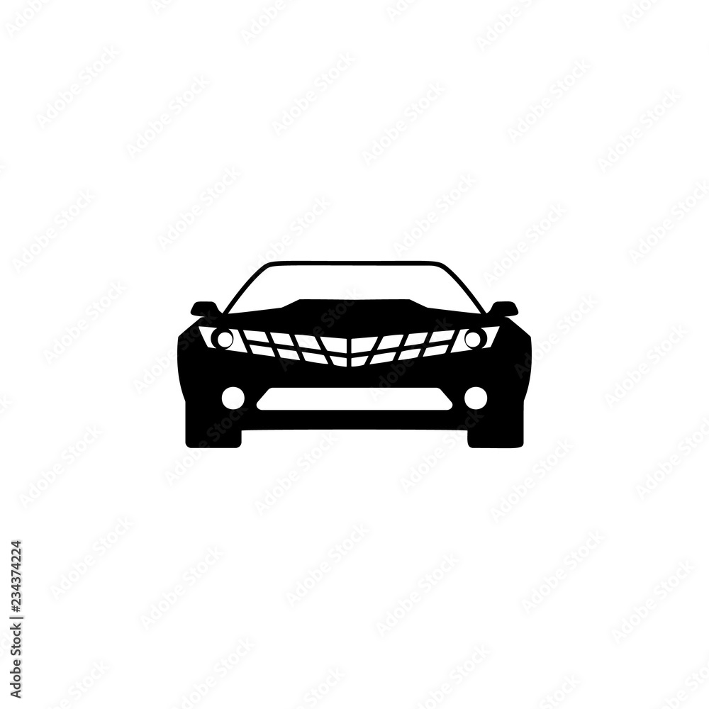 Poster front view muscle car icon. element of transport front view icon for mobile concept and web apps. gl