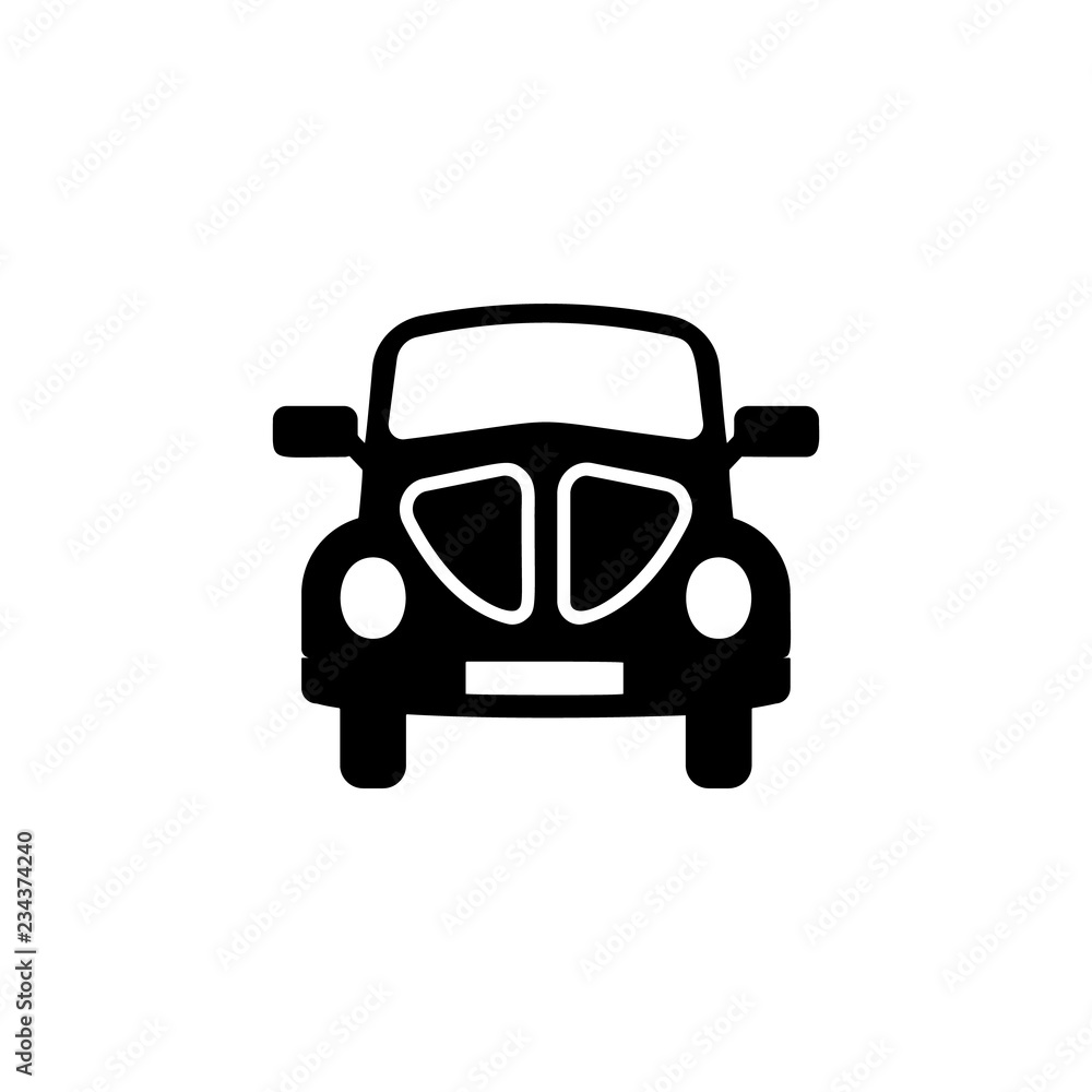 Poster front view car, transport icon. element of transport front view icon for mobile concept and web apps