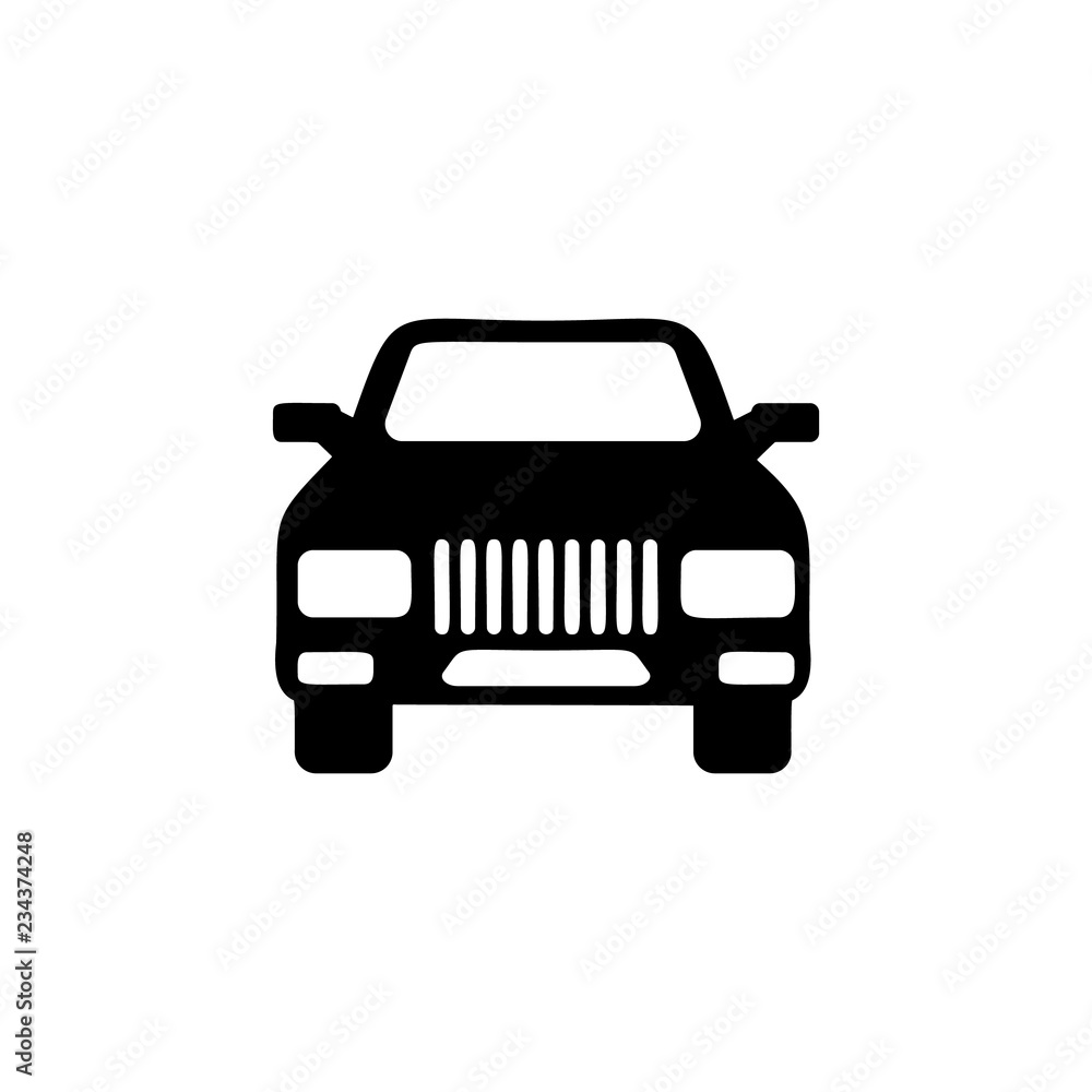 Poster front view auto, car icon. element of transport front view icon for mobile concept and web apps. gly