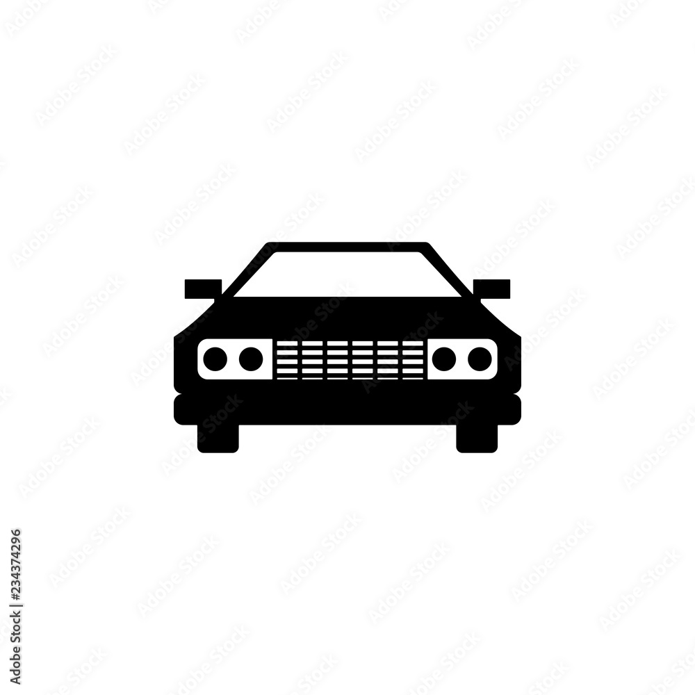 Poster front view automobile, car icon. element of transport front view icon for mobile concept and web app