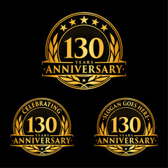 130 Years Anniversary Set. 130th Celebration Logo Collection. Vector and illustration. 
