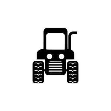 front view wheeled tractor icon. Element of transport front view icon for mobile concept and web apps. Glyph front view wheeled tractor icon can be used for web and mobile