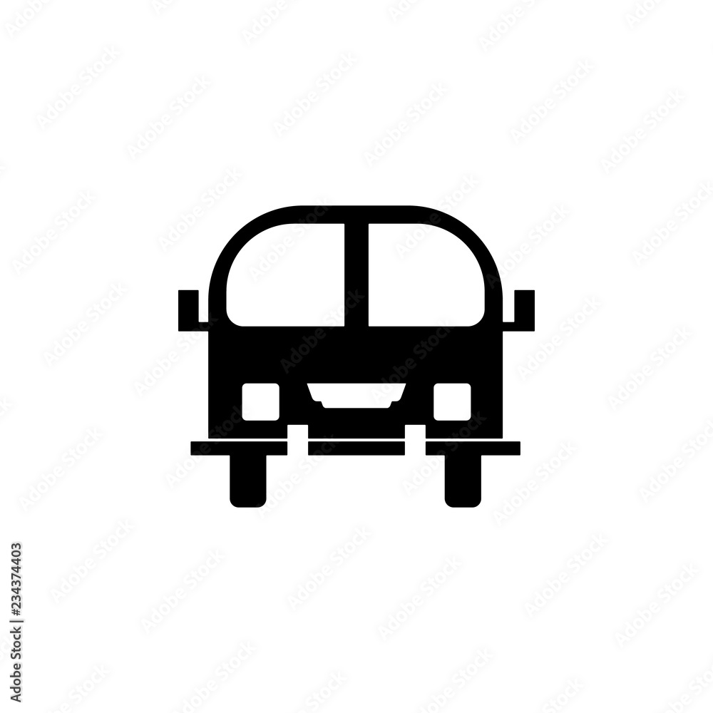 Poster front view bus, car icon. element of transport front view icon for mobile concept and web apps. glyp