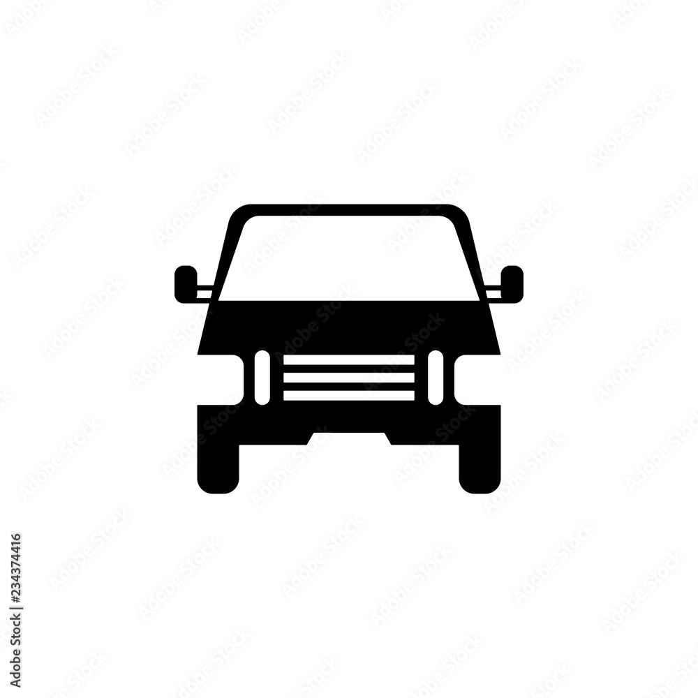Poster front view automobile, car icon. element of transport front view icon for mobile concept and web app