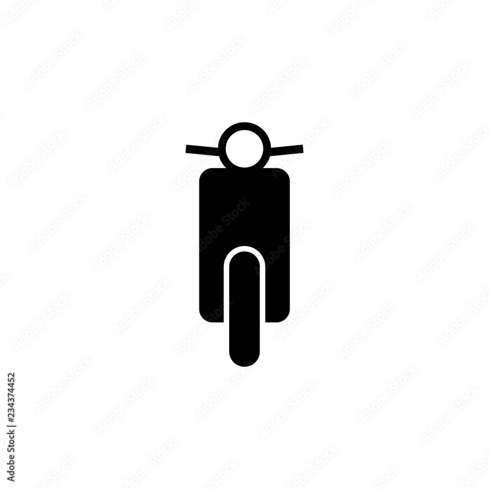 Poster front view moped, transport icon. element of transport front view icon for mobile concept and web ap