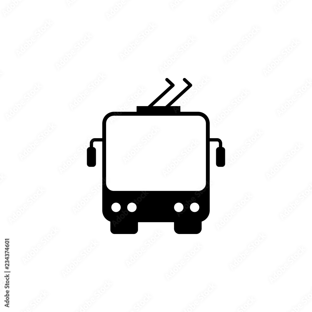 Poster front view transport, trolleybus icon. element of transport front view icon for mobile concept and w