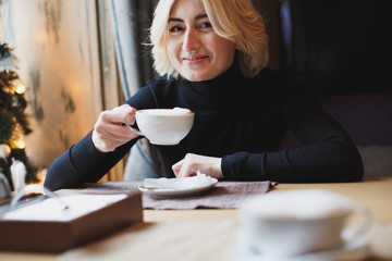 Beautiful Woman Drinking Coffee