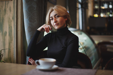 Beautiful Woman Drinking Coffee