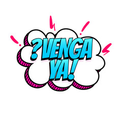 Spanish language comic text sound pop art