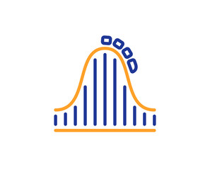 Roller coaster line icon. Amusement park sign. Carousels symbol. Colorful outline concept. Blue and orange thin line color icon. Roller coaster Vector