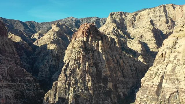 Aerial of Rugged Rock Formations in Red Rock Canyon, Nevada