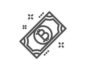 Bitcoin line icon. Cryptocurrency cash sign. Crypto money symbol. Quality design flat app element. Editable stroke Bitcoin icon. Vector