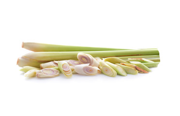 lemon grass slices Isolated on white background