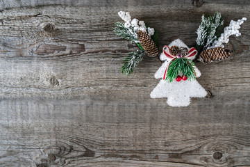 christmas decoration on wooden background