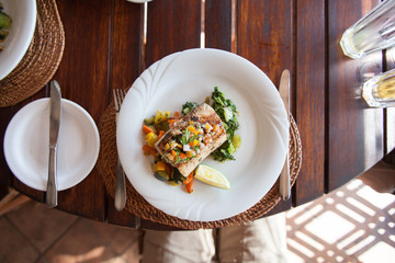 Fish dish - fish fillet and vegetables
