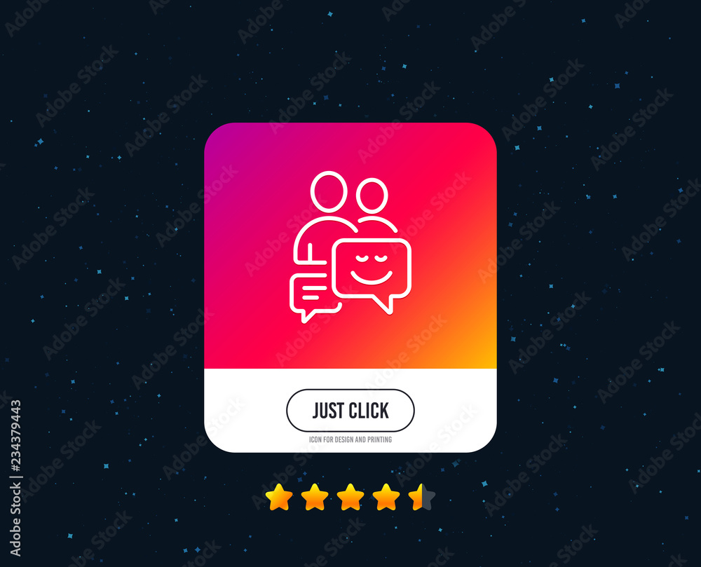 Poster group of men line icon. human communication symbol. teamwork sign. web or internet line icon design.