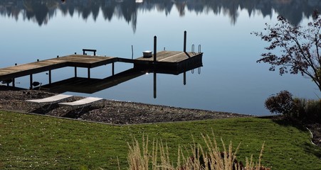 November Day at Lake Meridian, WA with Reflections 1