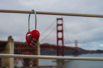 Love locket on Golden Gate Bridge
