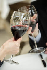 Couple toasting wineglasses