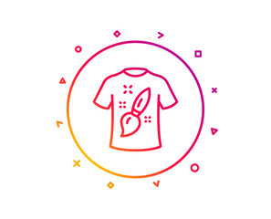 T-shirt design line icon. Creative brush sign. T shirt Graphic art symbol. Gradient pattern line button. T-shirt design icon design. Geometric shapes. Vector