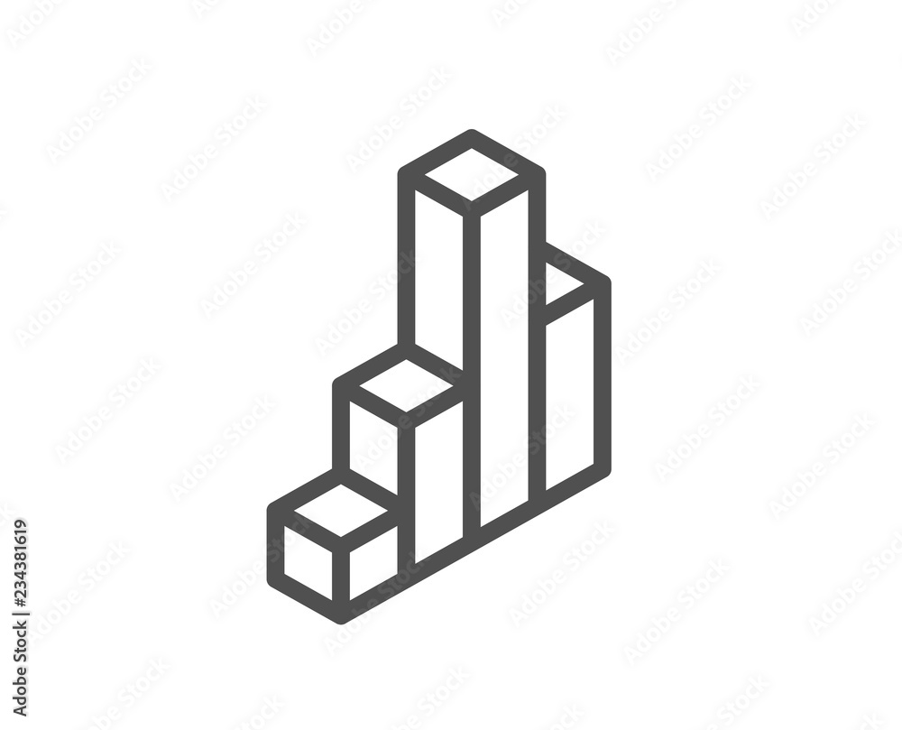 Poster diagram chart line icon. column 3d graph sign. market analytics symbol. quality design flat app elem