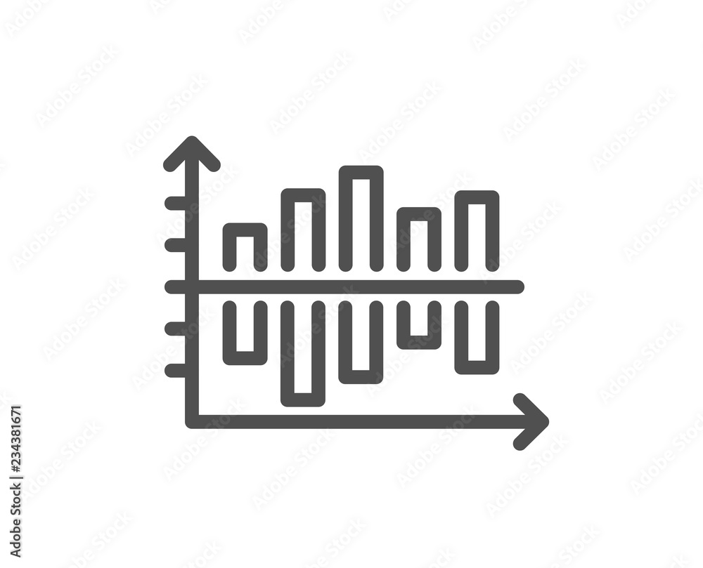 Poster diagram chart line icon. column graph sign. market analytics symbol. quality design flat app element