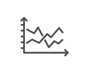 Diagram chart line icon. Presentation graph sign. Market analytics symbol. Quality design flat app element. Editable stroke Diagram chart icon. Vector