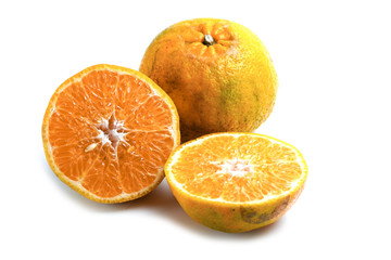 Orange on white background.