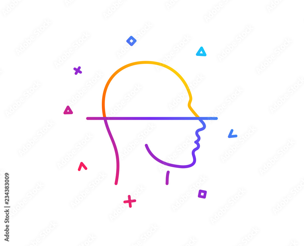 Aufkleber face scanning line icon. facial scan sign. head recognition symbol. gradient line button. face scann