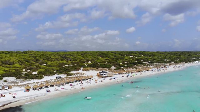Aerial View, Flight over the Beach Es Trenc, Sa Rapita, Ses Covetes