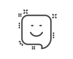 Smile line icon. Positive feedback rating sign. Customer satisfaction symbol. Quality design flat app element. Editable stroke Smile icon. Vector