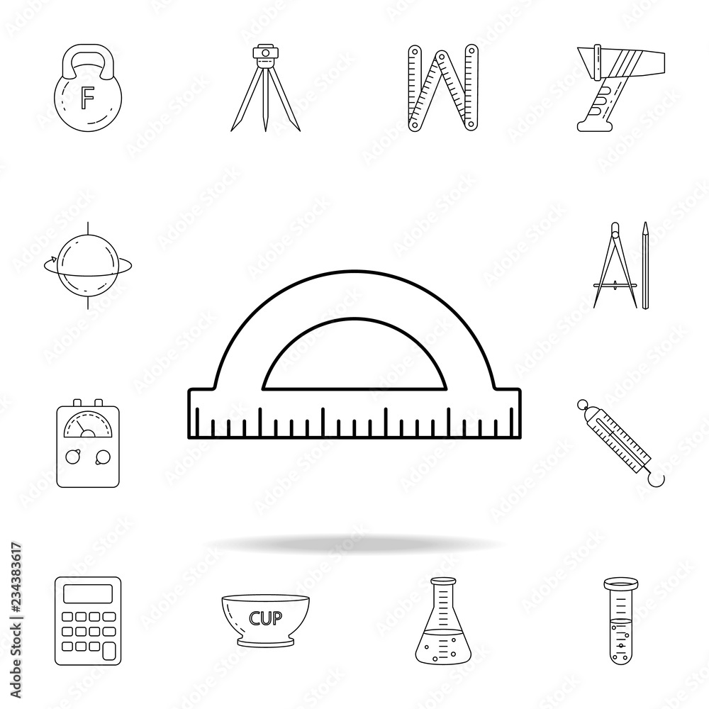 Poster protractor icon. detailed set of measuring instruments icons. premium graphic design. one of the col