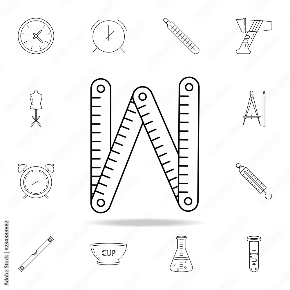 Poster building ruler icon. detailed set of measuring instruments icons. premium graphic design. one of the