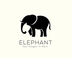 Stand black elephant logo design inspiration