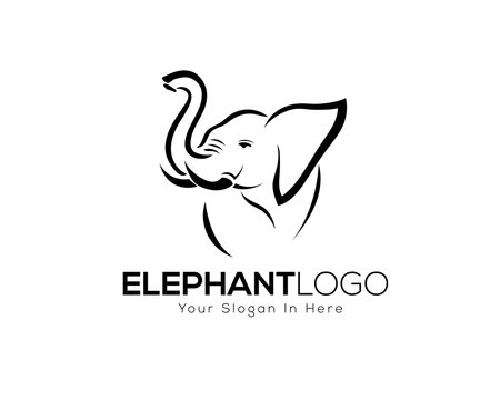 drawing elephant logo style design inspiration