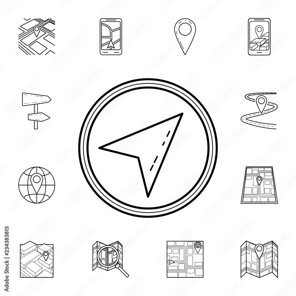 Poster cursor in a circle icon. detailed set of navigation icons. premium graphic design. one of the collec