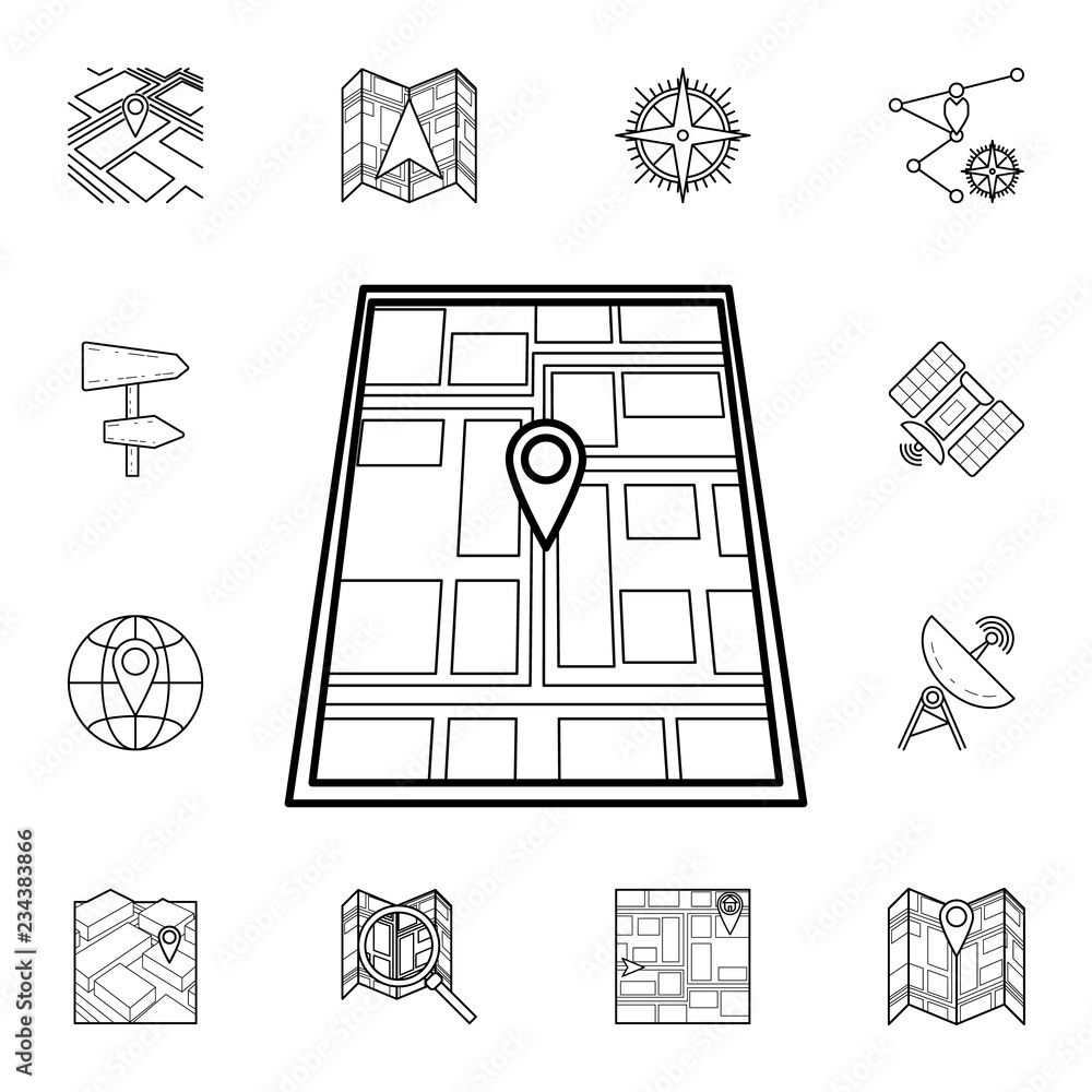 Poster pin on the map icon. detailed set of navigation icons. premium graphic design. one of the collection