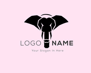 Elephant head front view logo design inspiration
