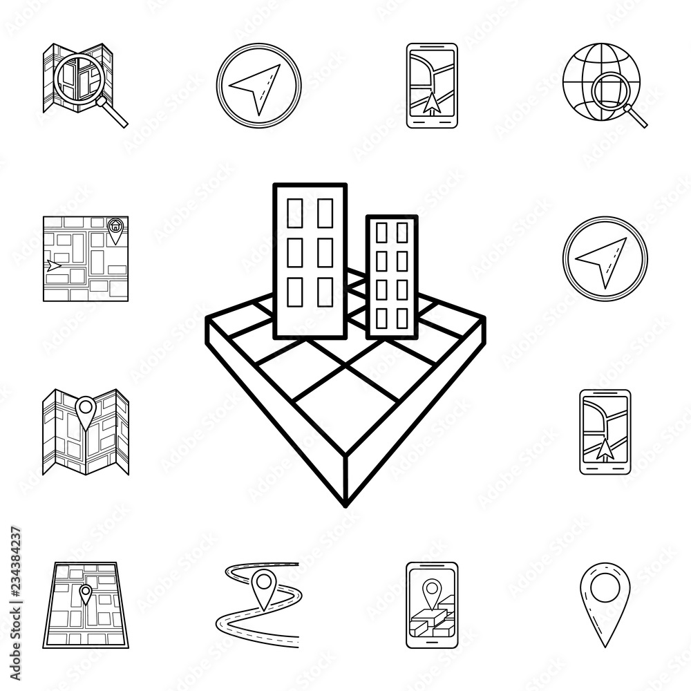 Poster 3d building icon. detailed set of navigation icons. premium graphic design. one of the collection ic