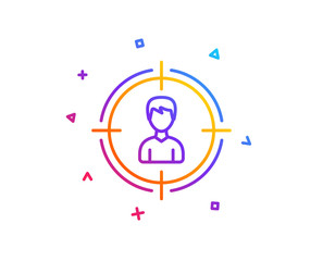 Head hunting line icon. Business target or Employment sign. Gradient line button. Headhunting icon design. Colorful geometric shapes. Vector