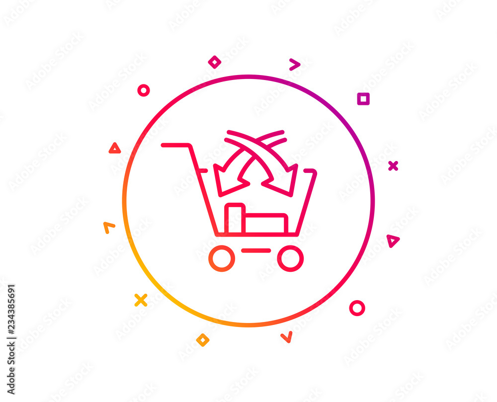 Poster cross sell line icon. market retail sign. gradient pattern line button. cross sell icon design. geom