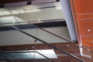 Obraz premium Contemporary interior deisgn commercial glass staircase