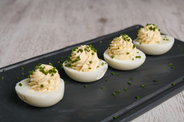 Eggs filled with cream cheese