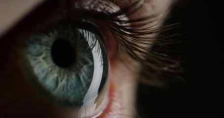 macro beauty human eye light revealing iris contracting close up  - Powered by Adobe