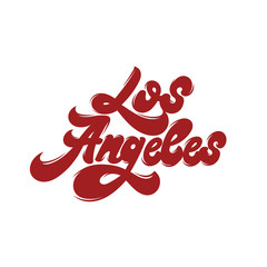 Los Angeles. Vector handwritten  lettering. Type for card, poster, banner, print for t-shirt, badge, pin.