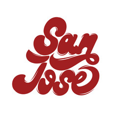 San Jose. Vector handwritten lettering. Template for card, poster, banner, print for t-shirt.